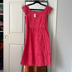 Talbots cotton pink lace dress new with tags